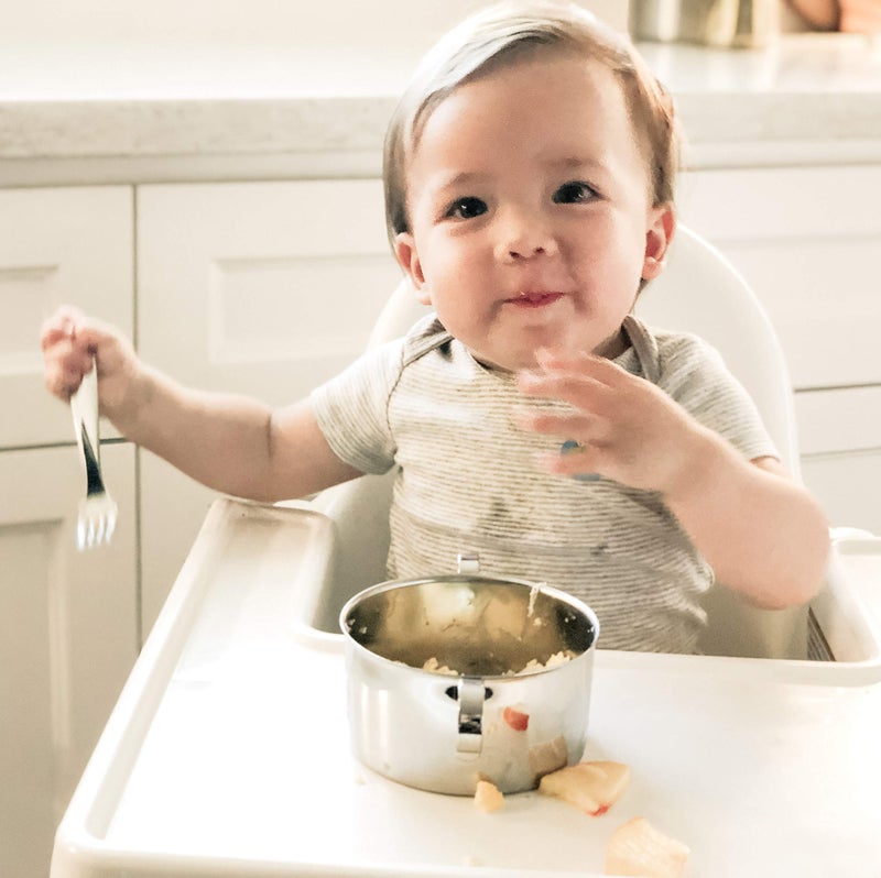 Kiddobloom Children's Premium Stainless Steel Dinnerware Set | 1 Bowl with Handles, 1 Cup with Handle & 1 Divided Plate | Adorable Frog Design | Perfect for Babies, Toddlers & Kids | by Kiddobloom - Image 2